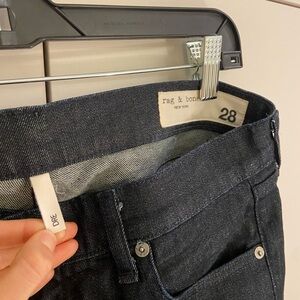 Dark indigo rag & bone straight leg jeans
